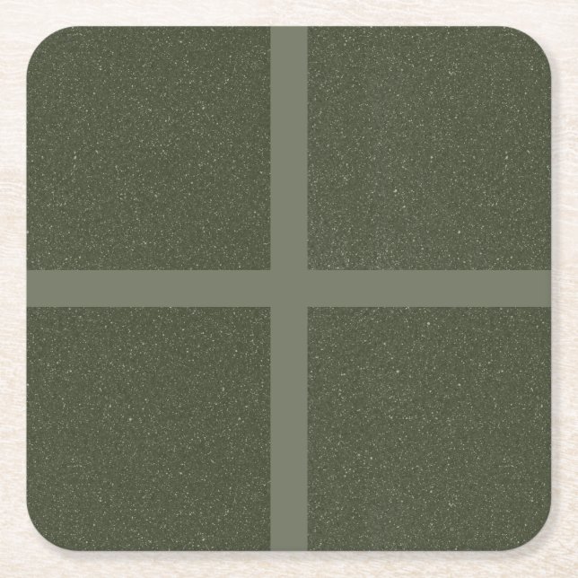 Moss Green Grid Pattern - Paper Untersetzer (Vorderseite)