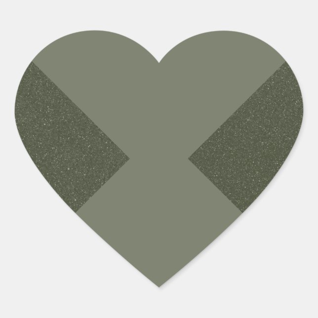 Moss Green Heart Aufkleber (Vorderseite)