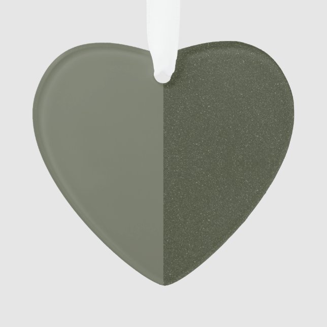 Moss Green Heart Ornament, Split Design - Custom Ornament (Vorderseite)