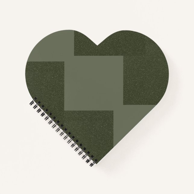 Moss Green Heart Shaped Notebook Notizbuch (Vorderseite)