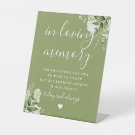 Moss Green in Love Memory Greenerity Wedding Sockelschild