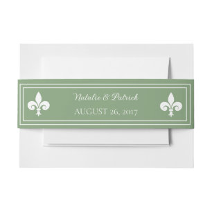 Moss Green Lilie Wedding Einladungsbanderole