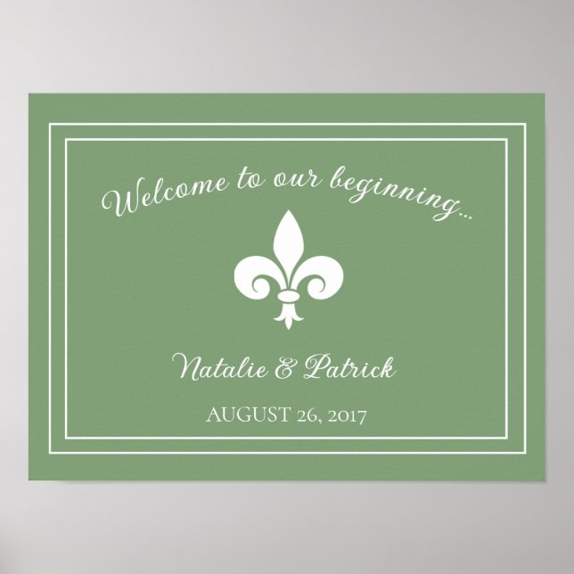 Moss Green Lilie Wedding Poster (Vorne)