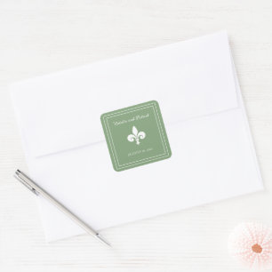 Moss Green Lilie Wedding Stickers
