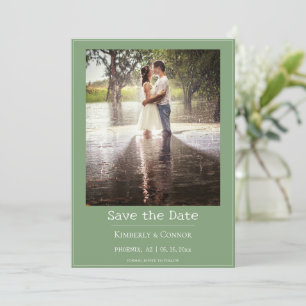 Moss Green Minimalistisch Modernes Foto Save The Date
