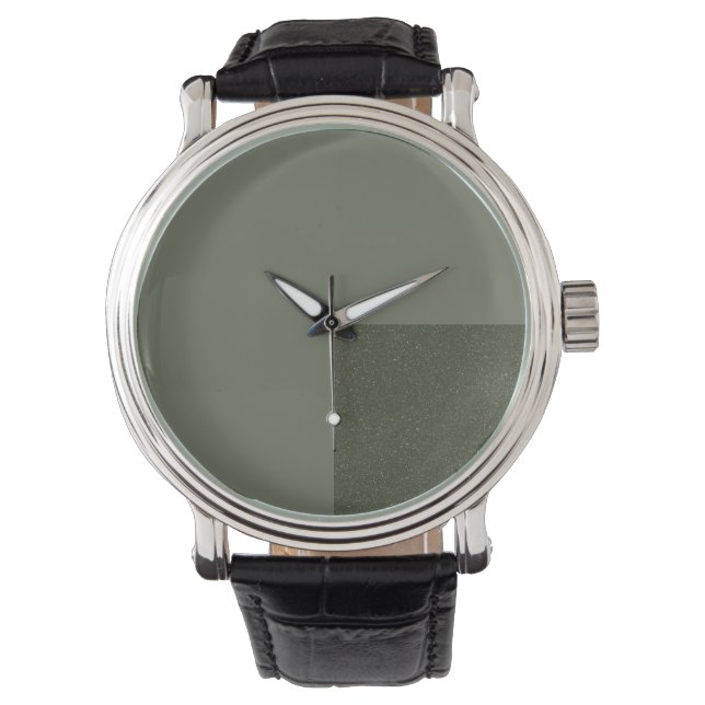 Moss Green Minimalistisch Watch - Anpassbare eWatc Armbanduhr (Vorderseite)