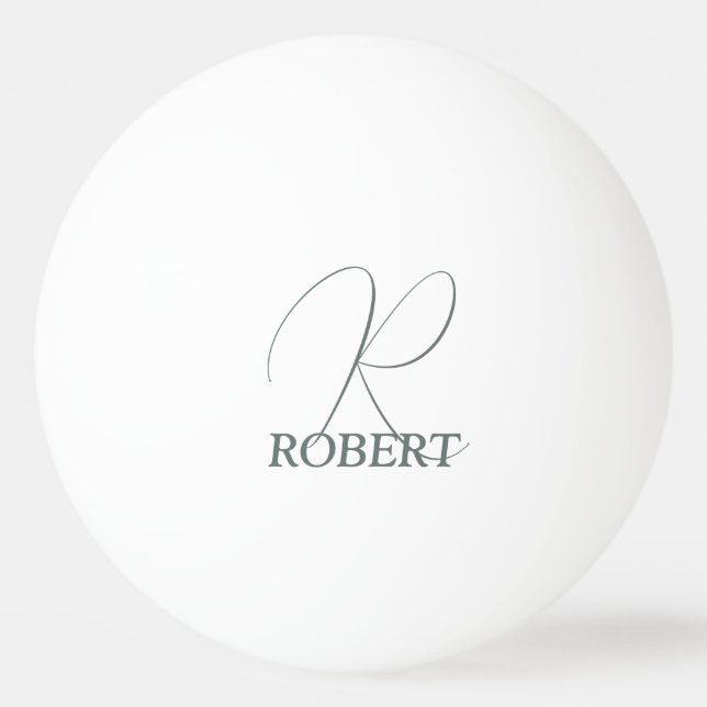 Moss Green Mit Monogramm Ping Pong Paddle Tischtennisball (Vorderseite)
