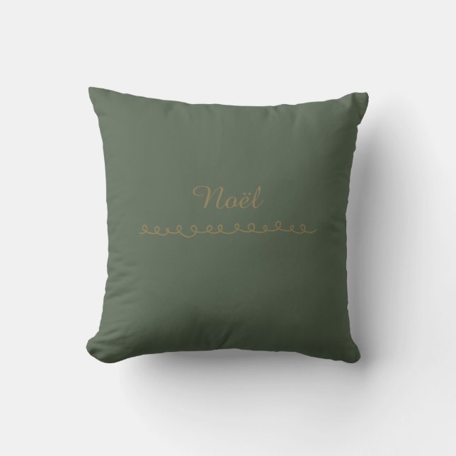 Moss Green Noël Christmas Harmony Pillow Kissen (Vorderseite)