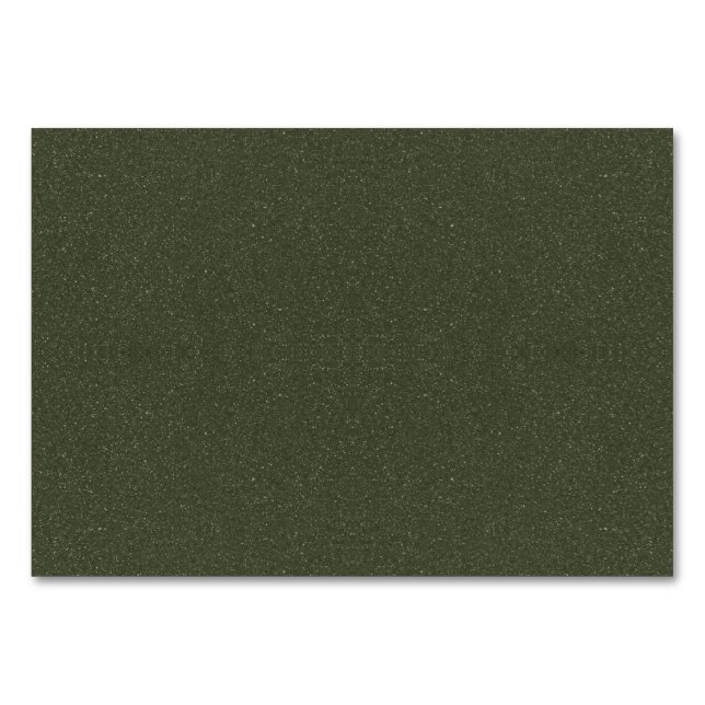 Moss Green Noise Effect Table Card - Anpassbar Tischnummer (Vorderseite)