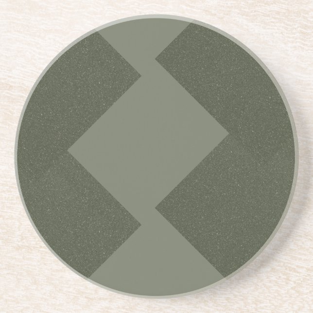Moss Green Round Sandstone Untersetzer (Vorne)