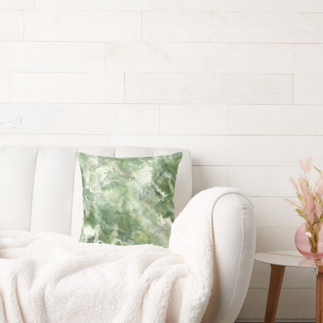 Moss Green Seamless Marble Throw Kissen (Liege)