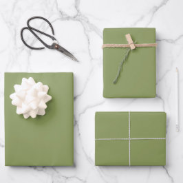 Moss Green Solid Color Geschenkpapier Set
