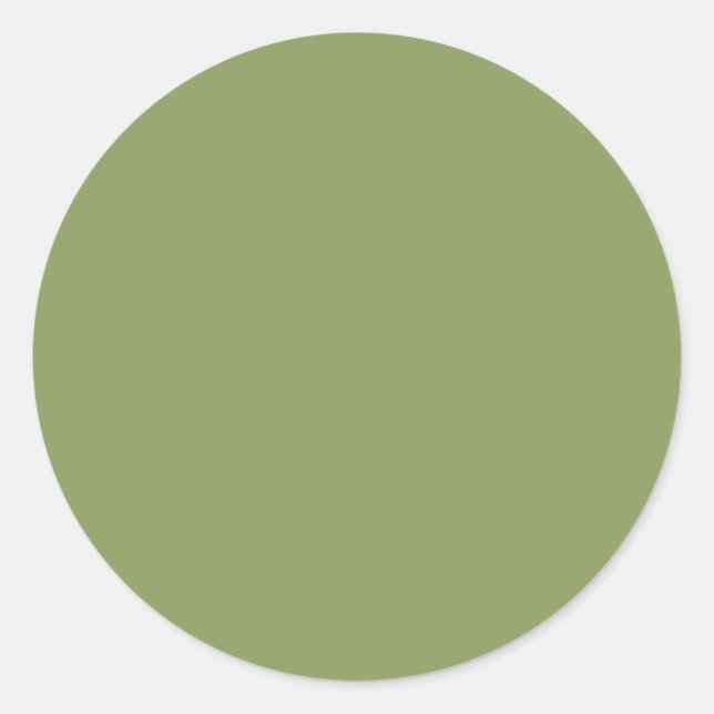 Moss Green Solid Color Runder Aufkleber (Vorderseite)
