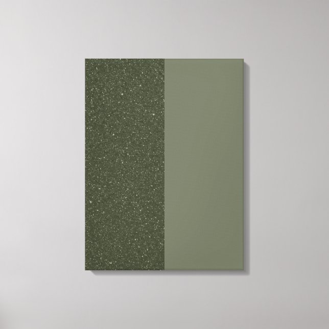 Moss Green Split Textur Stretched Canvas Print Leinwanddruck (Vorderseite)