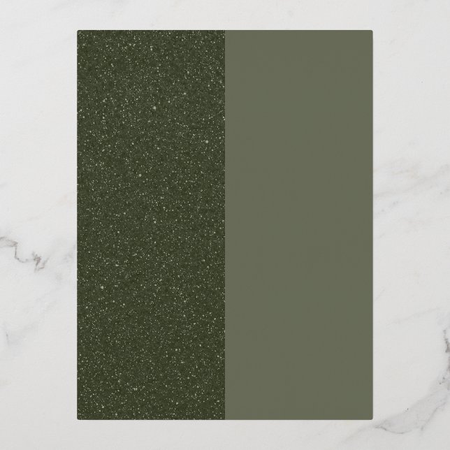 Moss Green Split Texture Foil Einladung Postkarte (Vorderseite)