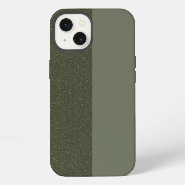 Moss Green Split Texture iPhone 13 Fall - Custom Hülle (Rückseite)