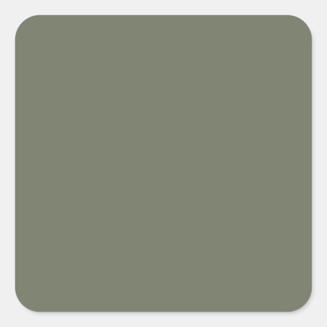 Moss Green Square Custom Aufkleber (Vorderseite)