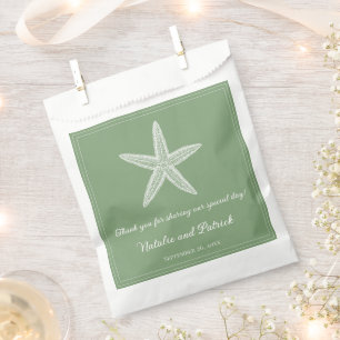 Moss Green Starfish Gastgeschenk Hochzeit Bags Geschenktütchen