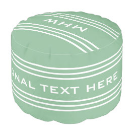 Moss Green Stripes benutzerdefinierter Monogramm-B Hocker