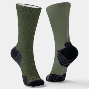 Moss Green Textured Crew Socks - Women's Custom Socken
