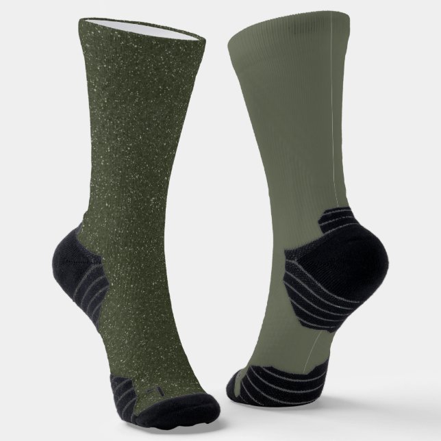 Moss Green Textured Crew Socks - Women's Custom Socken (Gewinkelt)