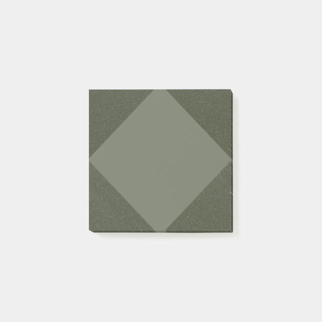 Moss Green Textured Diamond Notepad Post-it Klebezettel (Vorderseite)