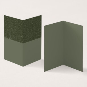 Moss Green Textured Folded Business Card (Benutzer Visitenkarten