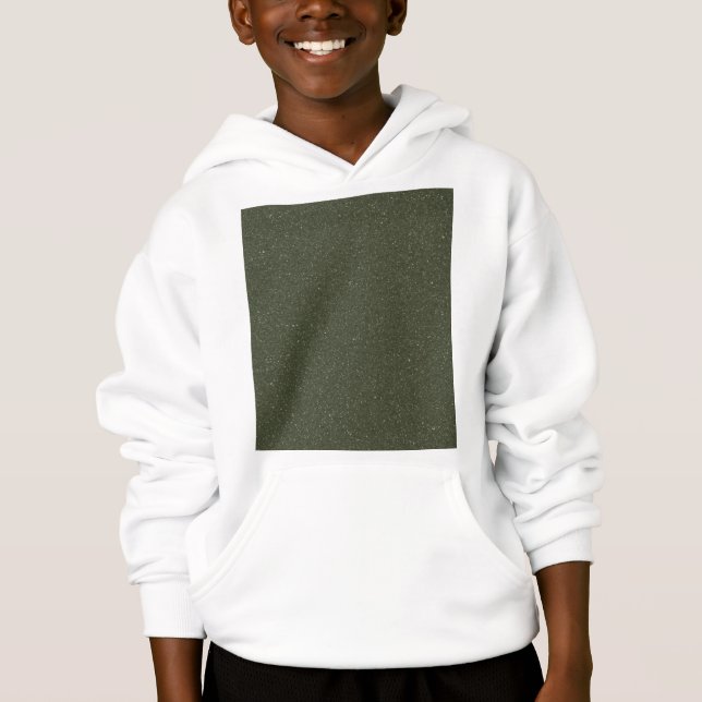 Moss Green Textured Kids Pullover Hoodie (Custom) (Vorderseite)