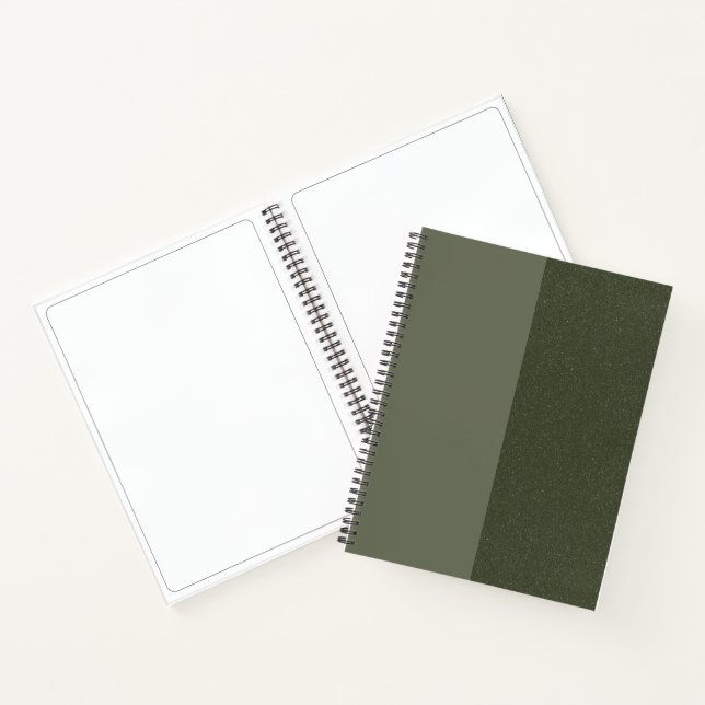 Moss Green Textured Spiral Notebook - Anpassbar Notizbuch (Innenseite)