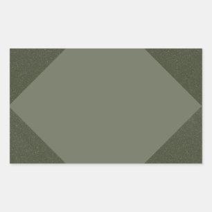 Moss Green Tri-Angled Label Rechteckiger Aufkleber