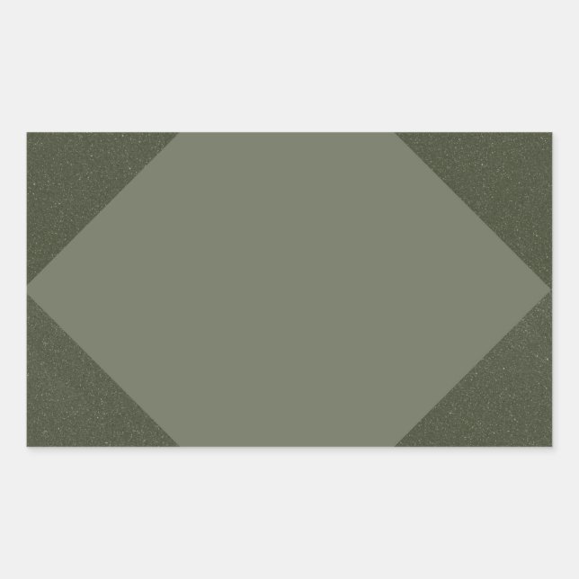 Moss Green Tri-Angled Label Rechteckiger Aufkleber (Vorderseite)