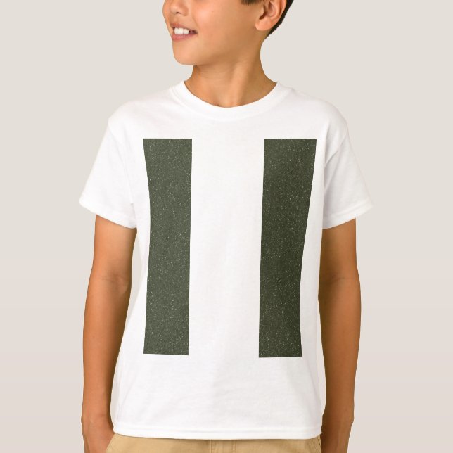 Moss Green Twin Stripe Kids T - Shirt (Vorderseite)