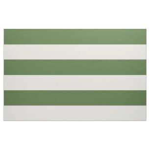 Moss Green und Elfenbeinbreite Streifen großen Umf Stoff