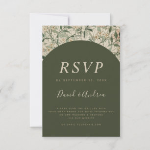 Moss Green Vintag Botanischer Garten Qr Code UAWG RSVP Karte