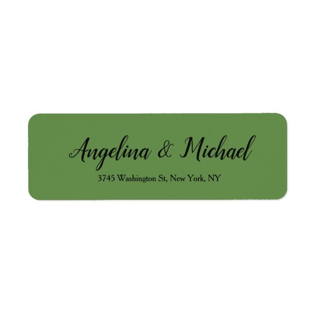 Moss Green Wedding Beruflich Elegant Handwrite (Vorne)