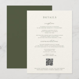 Moss Green Wedding Details Card Einladung