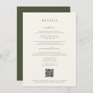 Moss Green Wedding Details Card Einladung