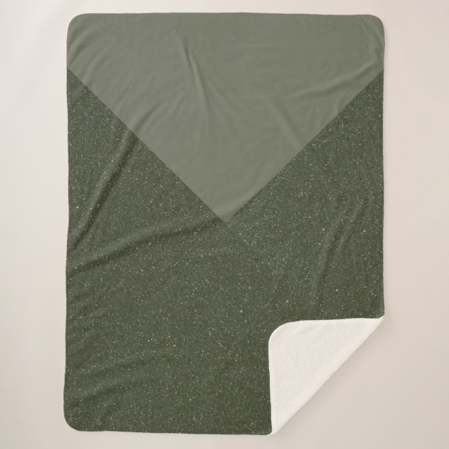 Moss Green Zickzack Sherpa Blanket Sherpadecke (Vorderseite)