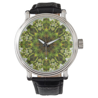 Moss Kaleidoskop Vintag Lederband Schwarz Armbanduhr