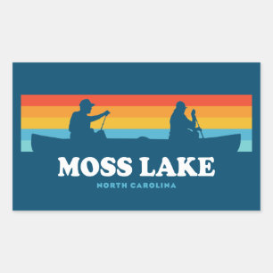 Moss Lake North Carolina Canoe Rechteckiger Aufkleber