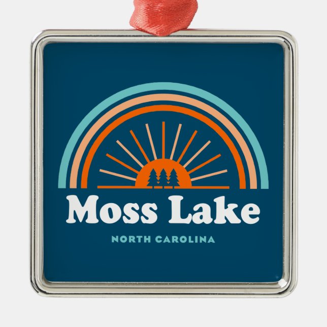 Moss Lake North Carolina Rainbow Ornament Aus Metall (Vorne)