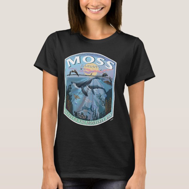 Moss Landing California Monterey Herz der Bucht T-Shirt (Vorderseite)
