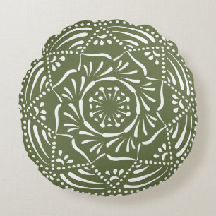 Moss Mandala Rundes Kissen