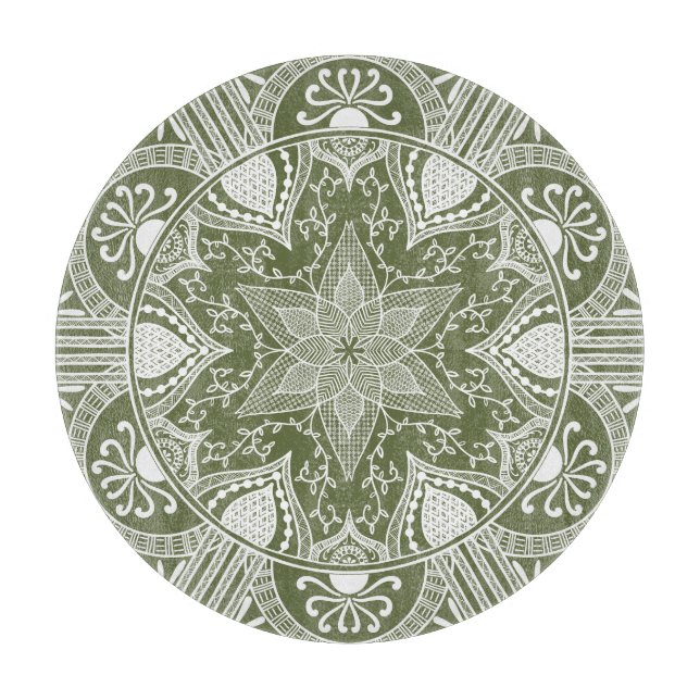 Moss Mandala Schneidebrett (Vorderseite)