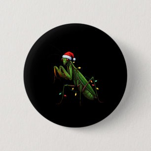 Moss Mantis Christmas Light Weihnachtsmannmütze An Button