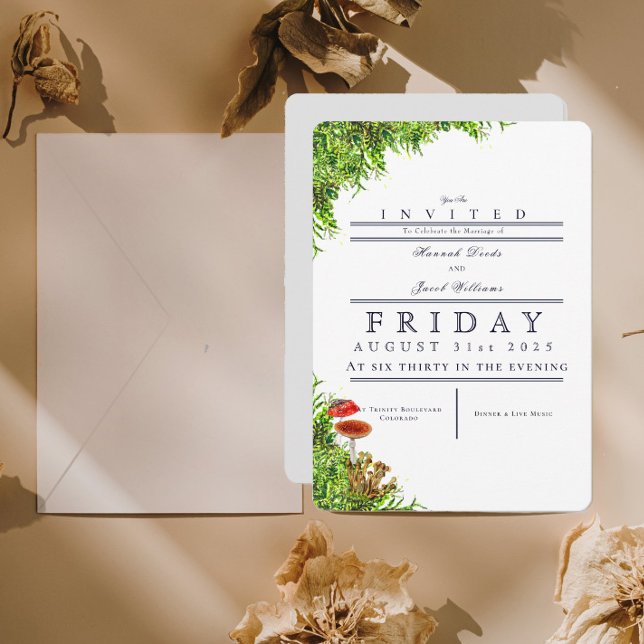 Moss & Mushrooms Magischer Wald Hochzeit Einladung (Von Creator hochgeladen)