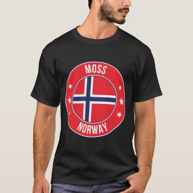 Moss, norwegische Stadt T-Shirt (Vorderseite)
