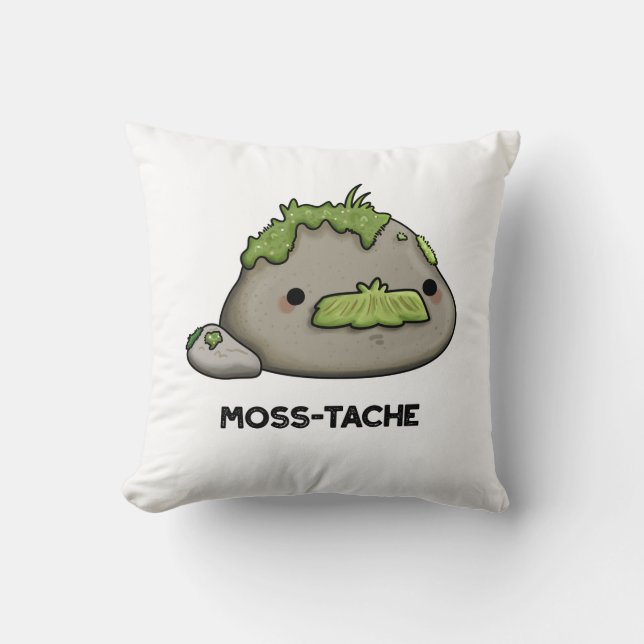 Moss tache Funny Mustache Pun Kissen (Vorderseite)