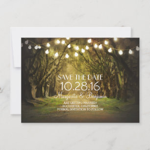 Moss Treppenweg Rustikale String-Leuchten Save the Date