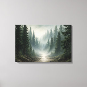 Moss-Veil-Sanctuary Nebelwald-Pfad-Leinwand Leinwanddruck